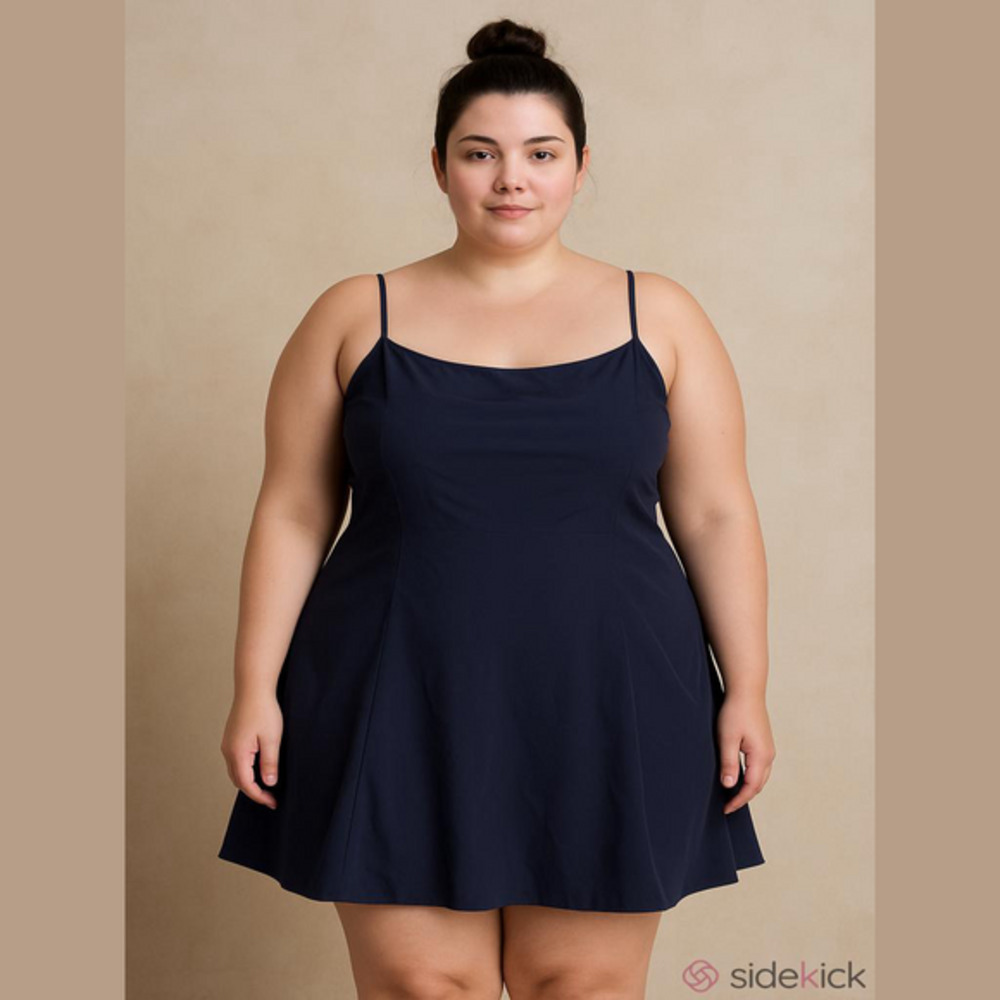 LL Bean Women’s modest Swim Dress size 12 Navy Blue